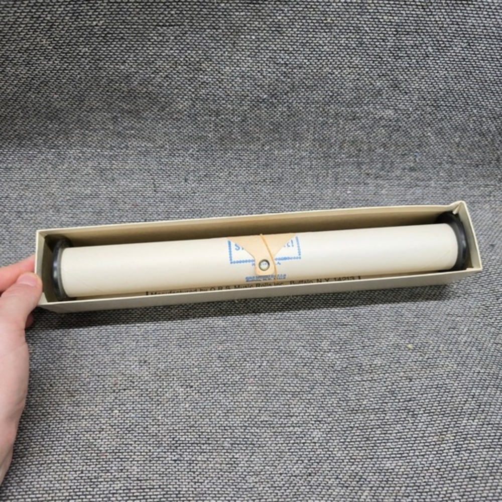 QRS Player Piano Word Roll 3317 Silent Night Frank Milne Vintage Red Good 11in